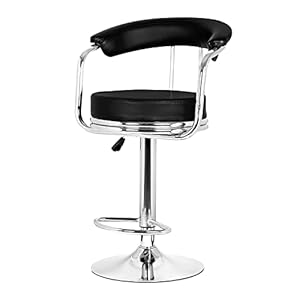 CHILLI BILLI Chairs Classic Brown Leatherette Bar Stool (Finish Color - Black, DIY(Do-It-Yourself)