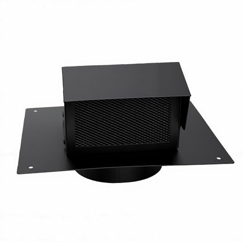 Couvercle d'aération robuste de 6 pouces en acier galvanisé noir pour ventilation extérieure - 3