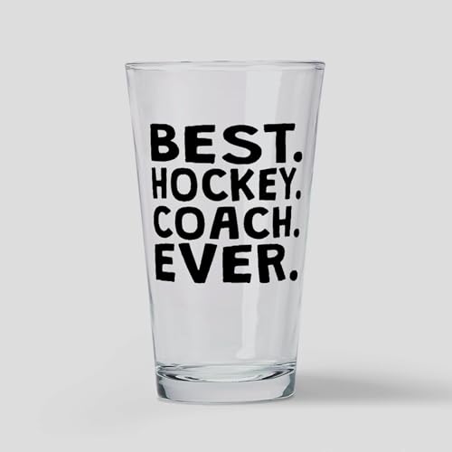 CafePress Best Hockey Coach Ever Pint Glass, 16 oz. Drinking Glass CafePress Best Hockey Coach Ever Pint Glass, 16 oz. Drinking Glass