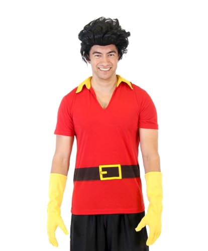 Beauty and The Beast Gaston Shirt Gloves and Wig (Adult XX-Large)