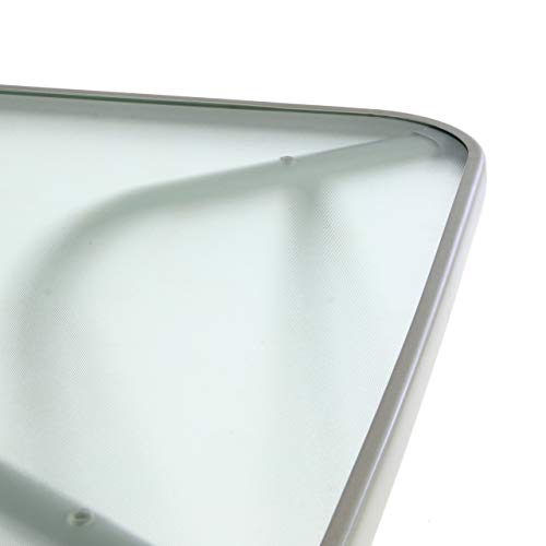 Nexos Bistrotisch eckig grau Balkontisch mit Glasplatte Schirmständerloch Gartentisch Glastisch Esstisch – Bild 3