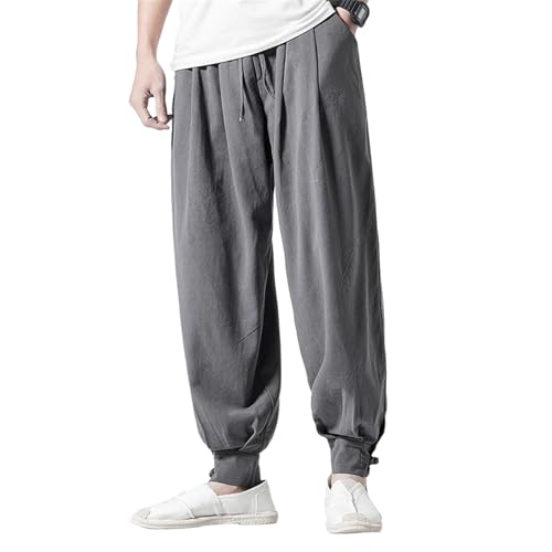 Pantalon en lin homme style chinois idéal pour vacances et plage