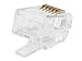 Monoprice 6P6C RJ12 Modular Plugs - For Round Solid/Stranded Cable, 1u, 3 Prongs, 50 Pack, Clear