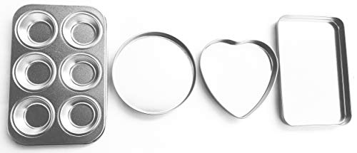 Quadrapoint Deluxe Pan Set Compatible with Easy Bake Oven Includes Cupcake, Rectangular, Round and Heart Pans