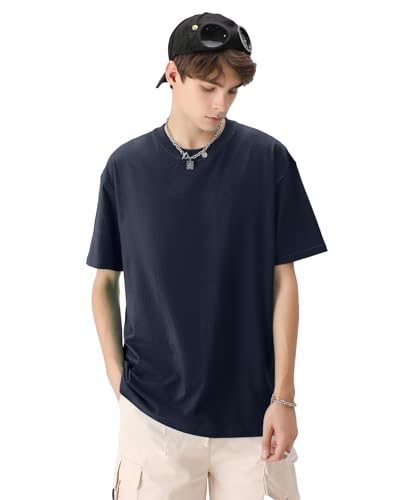 Mens Oversized T-Shirts Fashion Loose Fit Crewneck Tshirt Streetwear Heavyweight Short Sleeve Tee Shirt Gym Workout Tops - Image 4