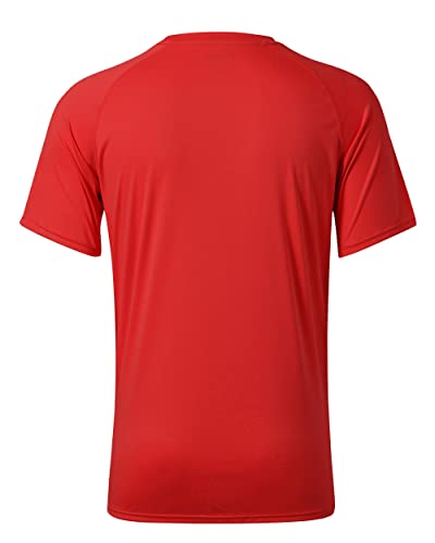 Willit Men's Upf 50+ Sun Protection Shirt Rashguard Swim Shirt Short Sleeve Spf Quick Dry Fishing Shirt Red 3Xl #TOP2