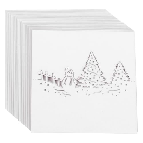 TOPBATHY Lot de 50 Marque-places de Noël en Forme de Bonhomme de Neige, Vierges, pour Décoration de Table, Dîner, Banquet, Table D'hiver