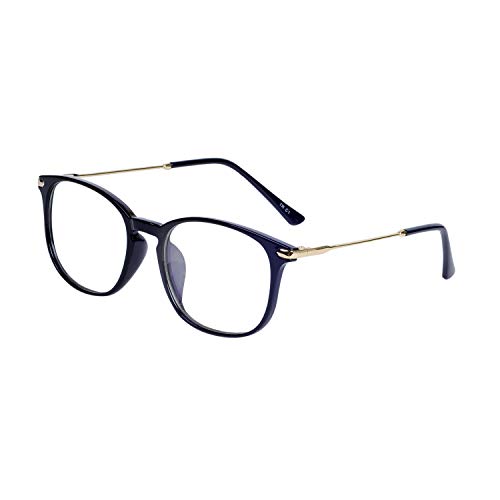 JoXiGo Lunettes Anti Lumière Bleues Anti Fatigue Anti UV Lens Transparent Monture TR90 avec Étui, Brillant Noir
