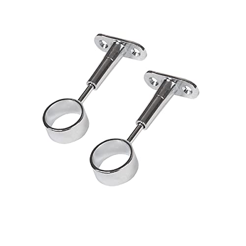 MS Beschläge Soporte para barra de ropa (metal cromado, diámetro de 25 mm, 1 par, para colgar en el techo, perchero, barra de armario, soporte central) Cover