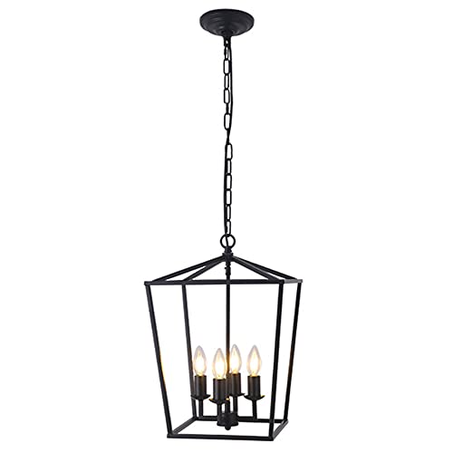 Lustre cage en metal noir YangRy de qualite superieure pour entree