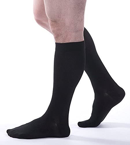 Allegro Men’s 30-40 mmHg Essential 122 Ribbed Support Socks (White) Small