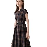 [ロペピクニック] ウエストタックチェックアソートワンピース/接触冷感・防シワ・リンクコーデ ネイビー系(41) S