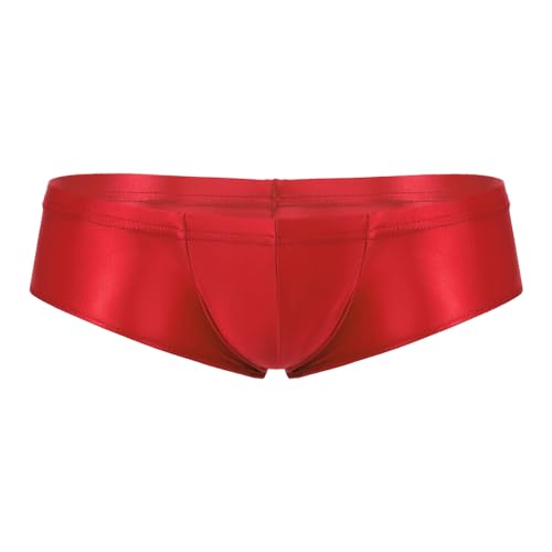Moily Men's Sexy Pouch Low Rise Briefs Pantie Shiny Glossy Swim Trunks Swimwear Bottoms Underpants
