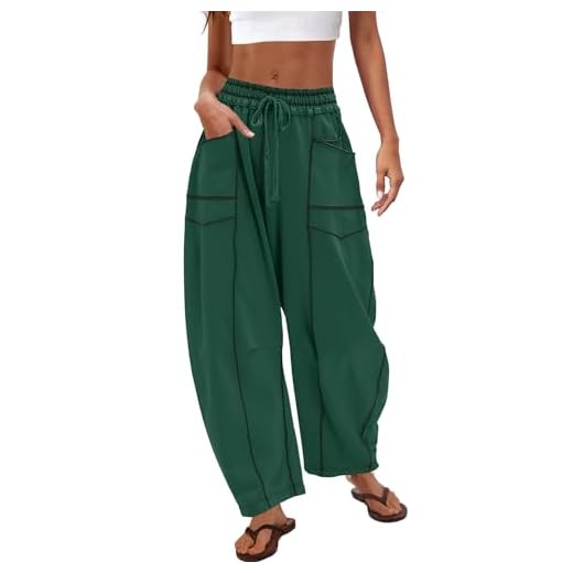 Nirovien Womens Baggy Pants Wide Leg Pants Woman Baggy Barrel Sweatpants Wide Leg Sweats Baggy Sweats(Dark Green,XS)