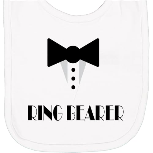 inktastic Ringbearer Mock Tux Wedding Tuxedo Newborn Bib White 223eb