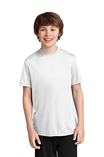 Port & Company Youth Essential Performance T-Shirt, White, Medium