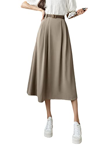 Jupe longue fluide kaki taille 48 légère et confortable pour l'été