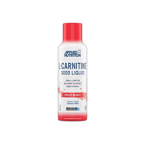 Applied Nutrition L Carnitine 3000 Liquid – L-Carnitine with Green Tea & Vitamin C, Boosts Energy & Weight Management, Vegan (480ml – 32 Servings) (Fruit Burst)