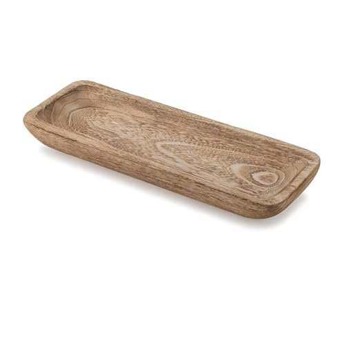 Large Vintage Wooden Dough Bowl 16.1x5.8 Inch, Decorative Farmhouse Wood Bowls for Restaurant Cafe Candle Centerpiece