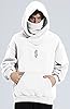 Eocicvvi Hoodies for Men Cowl Neck Hoodie Fleece Pullover Sweat Hood Long Sleeve Sweatshirt Casual Pullover Fall Winter Loose Fit Tops with Embroidery(White,XL) #2