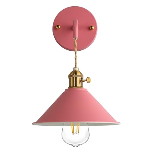 Azanaz Applique murale vintage E27 pour salle de bain - Noir - Métal - Fer - Lampe de miroir murale - Lampe murale intérieure - Éclairage avant