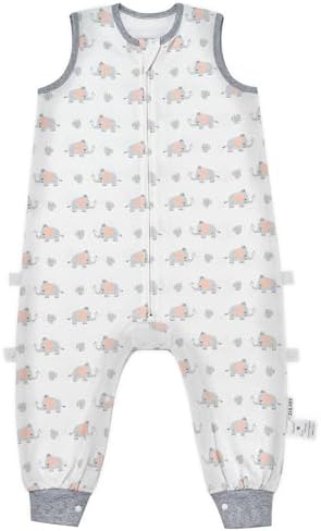 ZIGJOY Toddler Sleep Sack with Feet, 0.5 TOG Sleep Sack 100% Cotton Sleeveless Baby Wearable Blanket for Early Walkers All Seasons 12-24 Months, Dinosaur