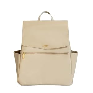 Freshly Picked Classic II Diaper Bag Backpack, Wipeable Vegan Leather Diaper Bag With Changing Pad, Convertible (Birch V2)