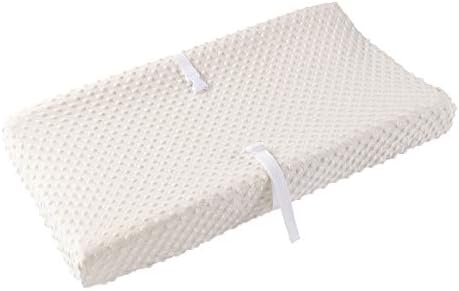 Baby Changing Pad Cover, Super Soft Minky Dot Diaper Changing Table Covers for Baby Girls and Boys, Ultra Comfortable, Safe for Babies, Fit 32"/34'' x 16" Pad (Beige)