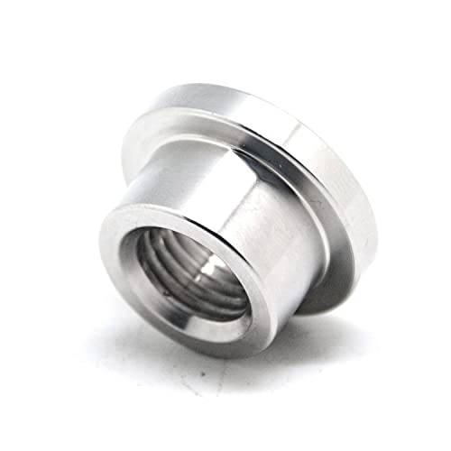 QiiMii - Casquillo de soldadura escalonada hembra NPT de 1/4 pulgadas con rosca de acero inoxidable 304 (OD 18 mm = 0,7 pulgadas) con cabeza superior (OD 24 mm = 0,9 pulgadas)