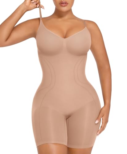 Image of SHAPELLX Shapewear Bodysuit Tummy Control Compression Seamless Body Shaper Slimming Bodysuit Top Thigh Slim Butt Lift