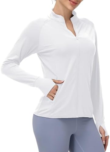 ArmoTex Women's UPF 50+ Athletic Jacket Lightweight Sun Protection Full Zip Long Sleeve Shirts Hiking Outdoor Pockets