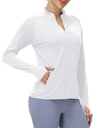 ArmoTex Women's UPF 50+ Athletic Jacket Lightweight Sun Protection Full Zip Long Sleeve Shirts Hiking Outdoor Pockets