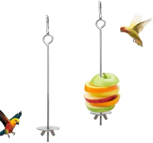 2 Piezas Brocheta para Pájaros,Brochetas para Loros Soporte para Palitos