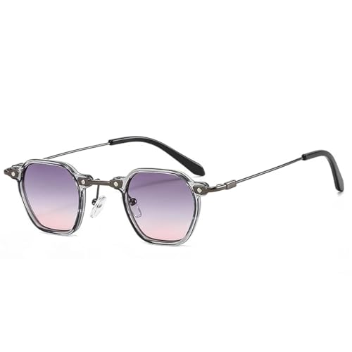 Lunettes de soleil pour femmes style rétro punk dégradé monture mixte tendance