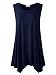 Lanmo Women Plus Size Solid Basic Flowy Tank Tops Summer Sleeveless Tunic(2X, Navy blue)