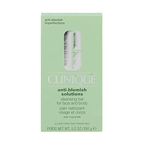 Clinique Acne Solutions Cleansing Bar for Face & Body 150g/5.2Ounce – All Skin Types, pack of 1