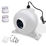 Inline Radon Fan, Radon Mitigation System, Waterproof Energy Efficient Electric Exhaust Fan for Indoor Outdoor Ventilation (200mm)