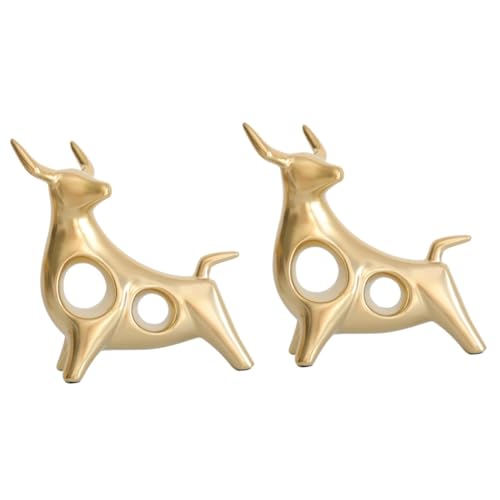 Vaches en céramique du Chinois petits objets décoratifs lot de 2 pièces