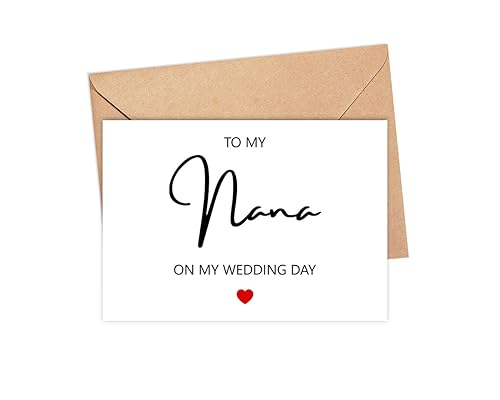 To My Nana On My Wedding Day Card - To My Nana Card - Wedding Day Card To Nana - Card For Nana On My Wedding Day - Wedding Congratulations Card