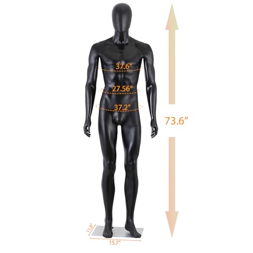 Zeny Male Form Mannequin Full Body With Adjustable Posture, 73 Inches Male Mannequin Model Stand For Retail Clothing Shops thumb #5