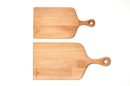 Premium Beech Wood Cutting and Serving Board (2 Pieces) Medium&Small size, for Meat, Cheese Board...