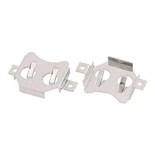 Aexit 10 piezas placa de batería de botón CR1212/CR1220 tono plata miniatura 2