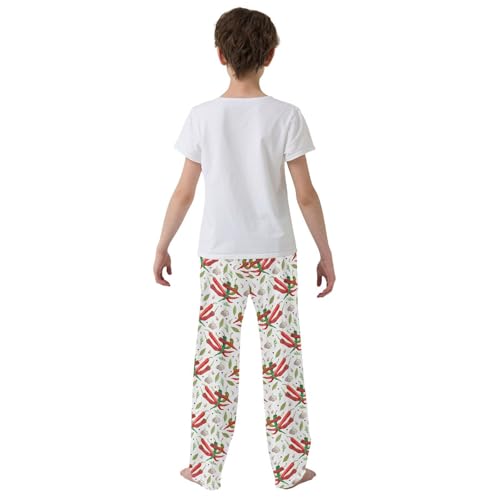 Pepper Boys Long Pants Soft Trousers Elastic Waist Kids Lounge Bottoms with Pockets S3