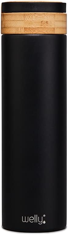 Welly Traveler 20oz | Vacuum Insulated & Infusing Stainless Steel Water Bottle | Triple Wall, Wide Mouth, BPA Free (Black)