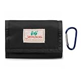 [JEMINAL] コンパクト財布 アウトドア ミニ財布 レディース 小さい財布 メンズ財布 超薄型 超軽量 多機能です財布三つ折り子供コイン ソフト 変形しない 再生可能な素材 ユニセックス/三つ折りマジックテープです (黒です)