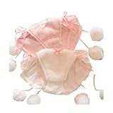 Dodatota Women's Kawaii Plush Pom-Pom Drawstring Panties - Japanese Cute Underwear, Soft & Cozy Cosplay Wear for Comfort (2 Pack,X-Large)
