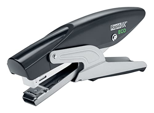 Rapid ECO Grapadora de Tenaza Profesional Fabricada con Plástico Reciclado, Oficina, Casa y Escuela, Apertura Ajustable, Gama de Productos Sostenibles, Negro, 24812500