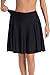 Micosuza Women's Swim Skorts High Waist Tummy Control Modest Swim Skirt with Shorts Swimsuit Bikini Bottoms Black