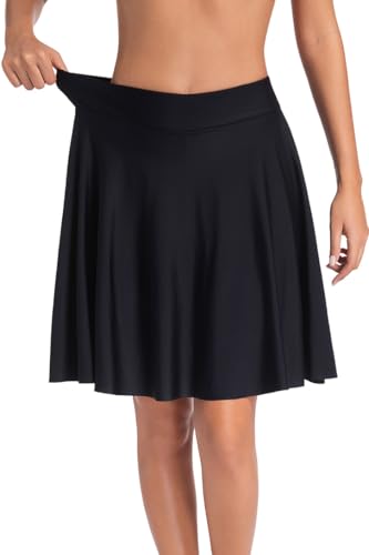 Micosuza Women's Swim Skorts High Waist Tummy Control Modest Swim Skirt with Shorts Swimsuit Bikini Bottoms4