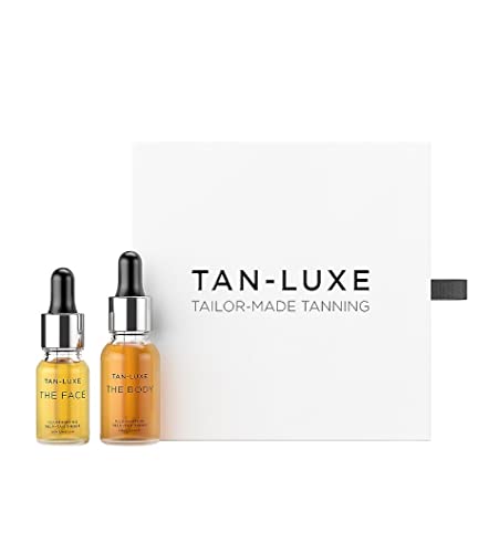 TAN-LUXE Glow Getter Kit - The Face, 10ml, and The Body, 15ml, Illuminating Self-Tan Drops - Light/Medium - Cruelty Free & Vegan